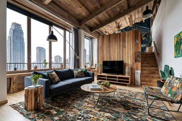 Eco-Friendly Loft Design Using Recycled Materials for Sustainable Urban Living