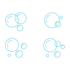 Soap bubbles icon, soap bubbles and foam blue line icon flat trendy style illustration isolated on white background. 