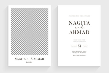 Minimalist Wedding Invitation Card Template Design