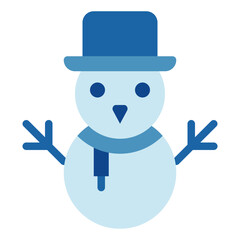 Snowman winter vector icon illustration 
