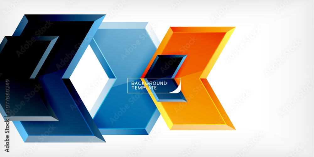 Poster Vector 3d arrow techno design template