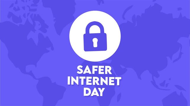 happy safer internet day with padlock silhouette - Powered by Adobe