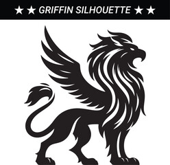 Mythical Griffin silhouette vector illustration