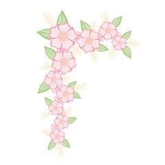 Flower Bouquet Decorative Frame. Beautiful Floral Vintage.