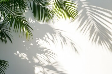 Palm Leaf Shadow on a White Wall