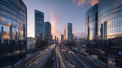 Fototapeta premium Paris Cityscape at Sunset
