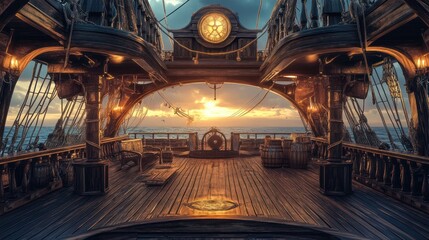 Golden Hour on the Deck of a Pirate Ship