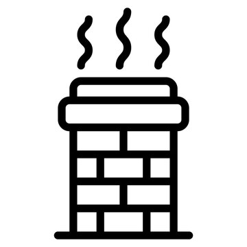 brick chimney with smoke rising clip art preview