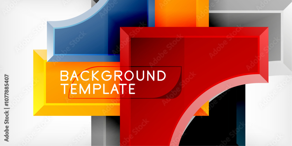 Poster Geometric design abstract background - circles and triangles