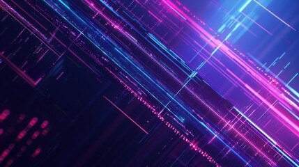 Obraz premium Abstract Neon Lines and Dots