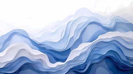 Fototapeta premium Traditional blue and white Chinese landscape origami art poster background