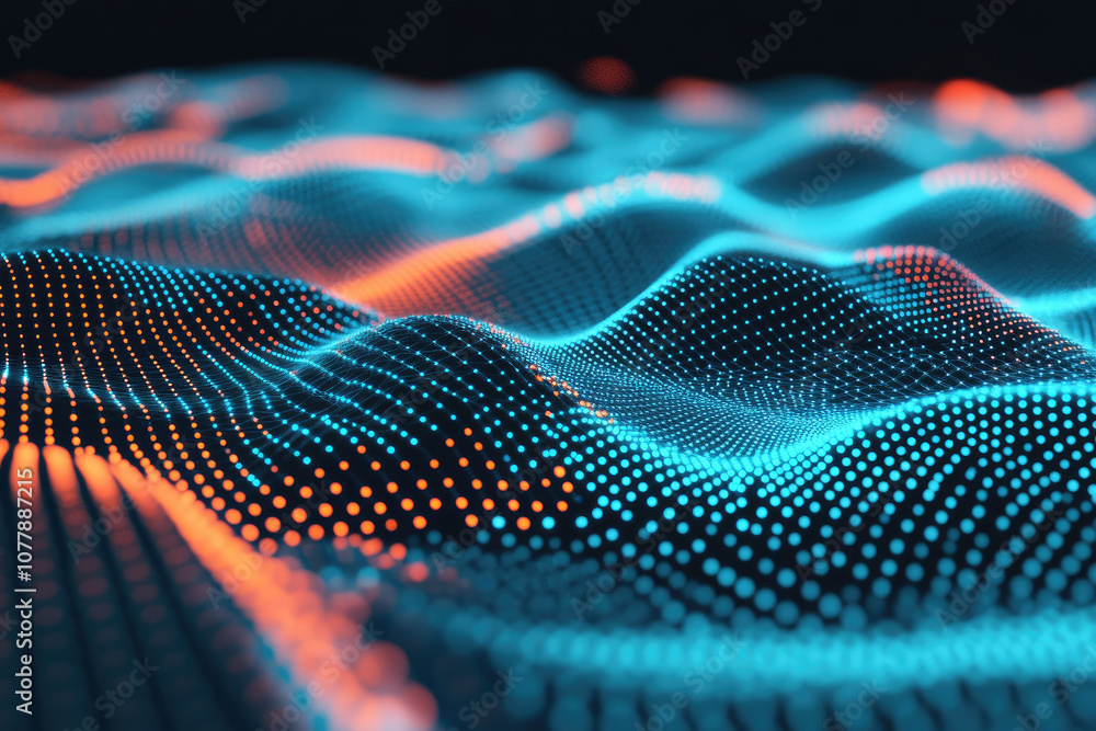 Poster futuristic digital network design, interconnected dots and lines, modern technology backdrop, ideal 