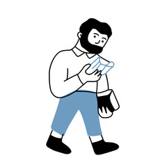 People reading book illustration