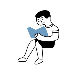 People reading book illustration