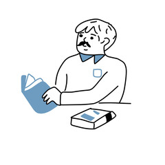 People reading book illustration