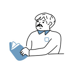 People reading book illustration