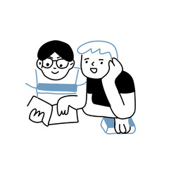 People reading book illustration