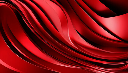 Bright red abstract background adorned with gentle, flowing waves, suitable for various creative design projects.