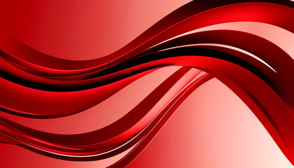 Bright red abstract background adorned with gentle, flowing waves, suitable for various creative design projects.