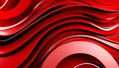 Bright red abstract background adorned with gentle, flowing waves, suitable for various creative design projects.
