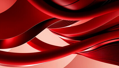 Bright red abstract background adorned with gentle, flowing waves, suitable for various creative design projects.