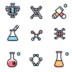 Obraz premium Scientific Icon Set