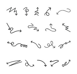 Vector Set of Hand Drawn Direction Arrows Illustration