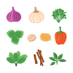 Vector Set of Hand Drawn Spices Illustration for Culinary Designs