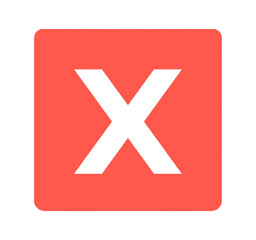 Fototapeta premium シンプルな赤色のXアイコン