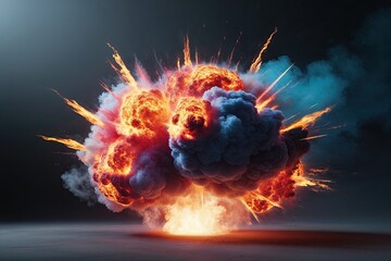 Vibrant Energy Clouds Featuring Colorful Flames and Dynamic Smoke Effects