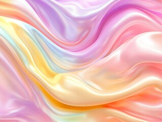 Obraz premium Abstract Wavy Pastel Fabric with Iridescent Sheen