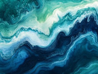Obraz premium Abstract Blue and Green Swirling Water Texture