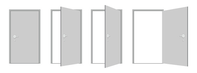 the door closed and opened in silver