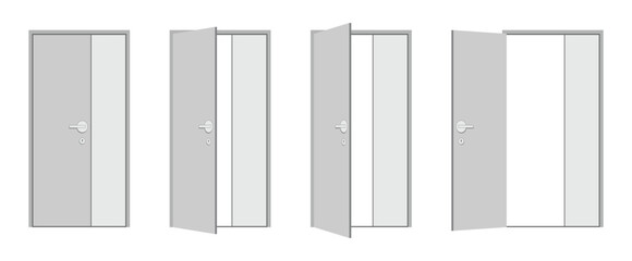 the door closed and opened in silver