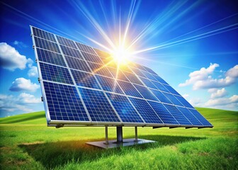 Solar Panel Illustration with Copy Space