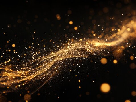 Gold sparkly night sky