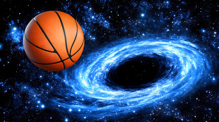 basketball ball in the sky