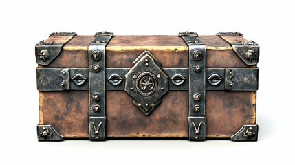 Vintage Wooden Chest with Metal Accents 3D Illustration