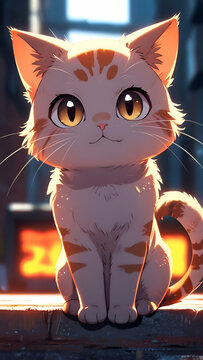 cat with a heart