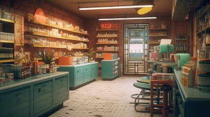 Retro Pharmacy Interior