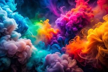 Obraz premium Abstract Colorful Background Smoke Wallpaper for Low Light Photography in HD and 4K for Presentations and PowerPoint, Ideal for Creative Design Projects and Digital Art