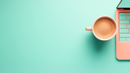 Laptop and Coffee Cup for Urban Work Life