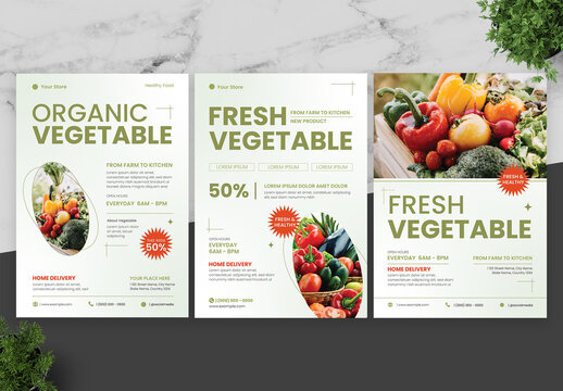Green And White Vegetable Flyer