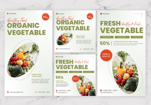 Green And White Healthy Food Social Media Post And Story