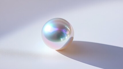 pearl showcasing its unique surface texture, featuring smooth curves and luminous highlights.