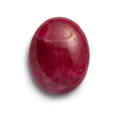 Rhodonite on white background. red