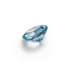 Blue topaz on white background.