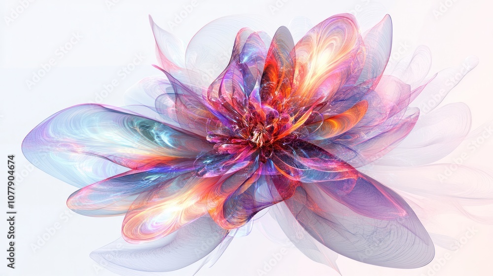 Poster flower with swirling colors and geometric shapes, creating a mesmerizing effect. the flower appears 