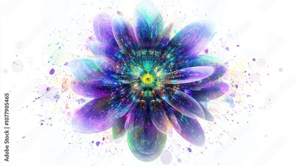 Poster flower with swirling colors and geometric shapes, creating a mesmerizing effect. the flower appears 