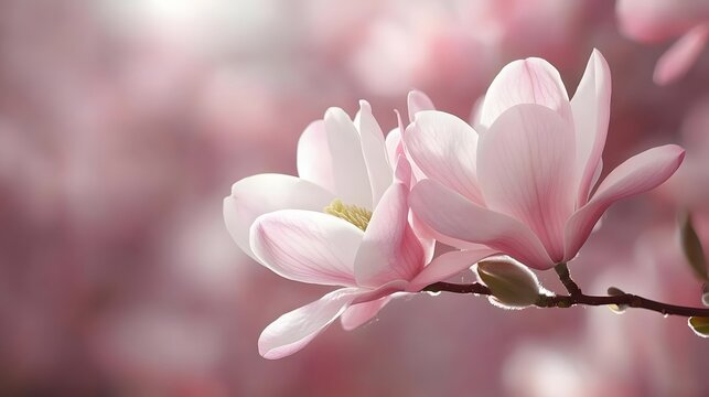 Pink Magnolia Flower Blossom Close up